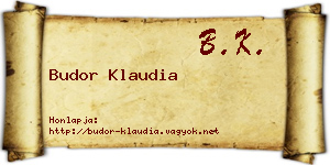 Budor Klaudia névjegykártya